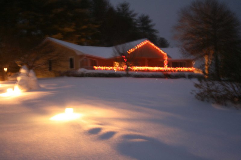 SnowFall at Imladris at night